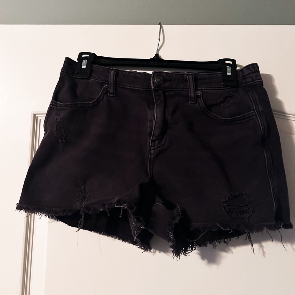 Aerie Black Denim Shorts